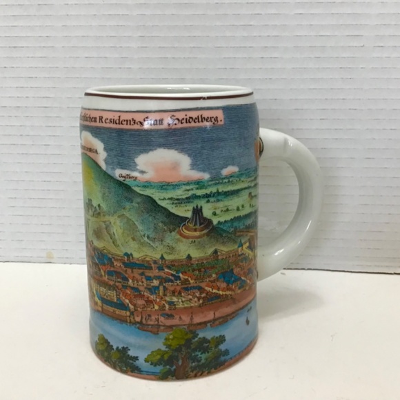 VTG Reutter Porzellan Heidelberg Germany Landscape Stoneware Ceramic Tall Mug - Picture 8 of 8